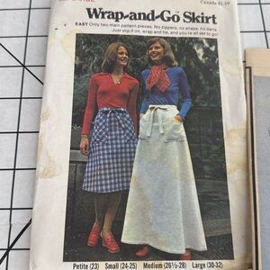Vintage 1970s Butterick 4025 Wrap and Go Skirt Sewing Pattern Large Uncut